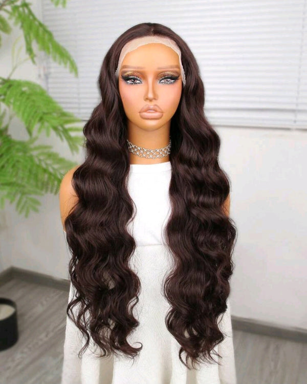 30” Brown Lace Front Wig – Natural Waves (Heat Resistant)