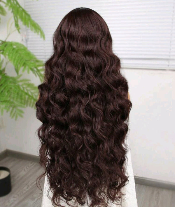 30” Brown Lace Front Wig – Natural Waves (Heat Resistant)
