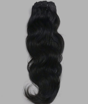 10pcs Natural Wave Black Clip in Hair Extensions