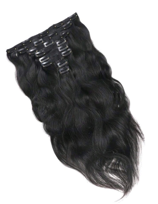 8Pcs Black Wavy One Set Clip In Extensions